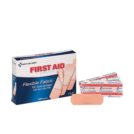 First Aid Only 1" x 3" Fabric Bandages, PK100 90098-020